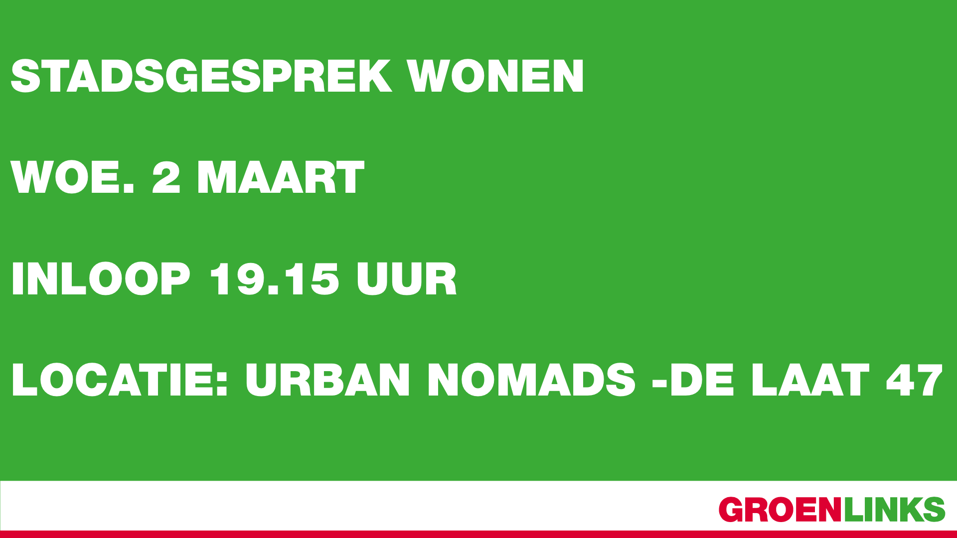 Stadsgesprek Wonen